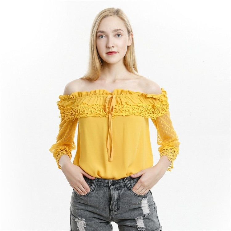 Yellow women’s floral long-sleeve shirt