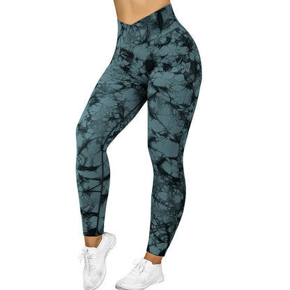 Seamless Tie Dye Yoga Leggings for Women – Push Up Fitness Pants