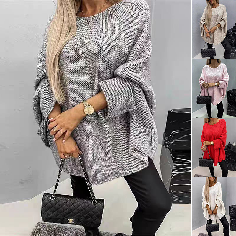 Oversized Winter Batwing Sleeve Knit Sweater