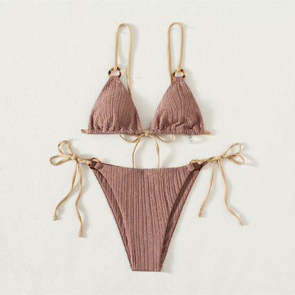 Women's New Solid Color Strap Bikini