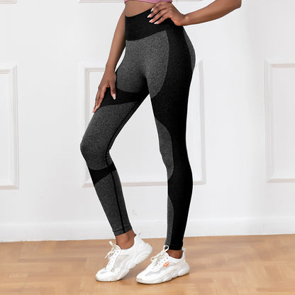 Striped High Waist Yoga Pants – Seamless Butt Lift Leggings