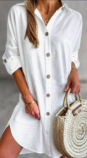 Women'S Simple Button-Down Casual Long