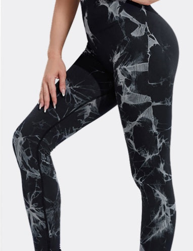 Seamless Tie Dye Yoga Leggings for Women – Push Up Fitness Pants